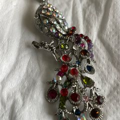 vintage peacock brooch