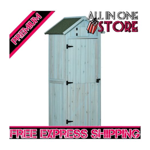 Garden Shed Vertical Utility 3 Shelves Shed Wood Outdoor Garden Tool Storage Unit Storage Cabinet, 77 x 54.2 x 179cm (FREE SHIPPING)