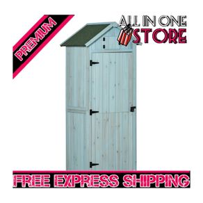 Garden Shed Vertical Utility 3 Shelves Shed Wood Outdoor Garden Tool Storage Unit Storage Cabinet, 77 x 54.2 x 179cm MULTIPLE COLOURS AVAILABLE (FREE SHIPPING)