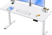 Electric Standing Desk Height Adjustable Standing Desk Stand Up Desk for Home Office, Sit Stand Desk Adjustable Desk 120 x 60 cm, White (FREE POSTAGE)