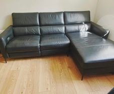 Leather recliner sofa