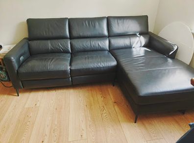 Leather recliner sofa