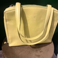 light green Italian leather handbag