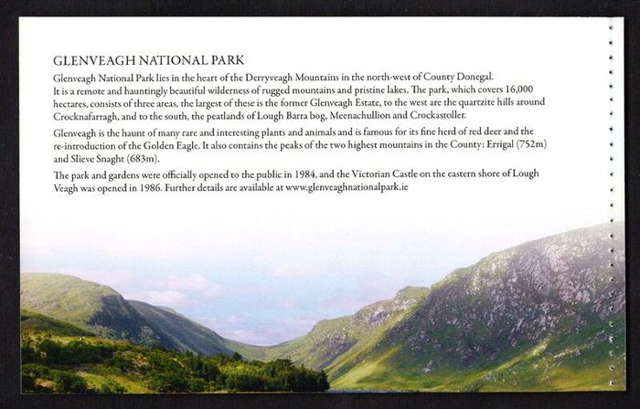 2011 Ireland National Parks of Ireland Commemorative Stamps Booklet Mint Never Hinged (MNH). Scans of contents show in advert.