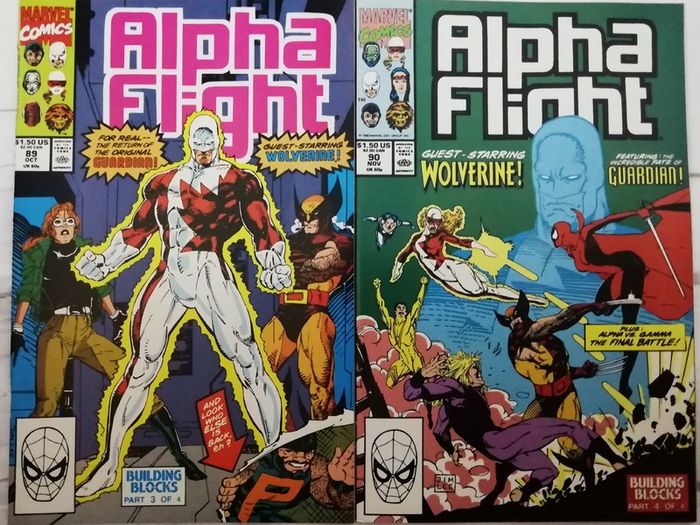 Alpha Flight #'s 87 - 90: Building Blocks - Parts 1-4 Wolverine Appearances (1990)