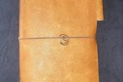 Handmade leather personal size notebook passport diary holder 17cm x 11cm with 4 elastics to hold your notebooks diaries etc and also a pen loop and a handmade notebook also FREE STANDARD POSTAGE INCLUDED
