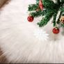 White Faux Fur Christmas Tree Skirt, Blanket 40" Image 3
