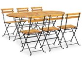 7 Piece Folding Outdoor Dining Set Solid Acacia Wood