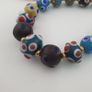Antique Venetian Style Thousand Skunk Eyes Glass Beads Necklace Image 5