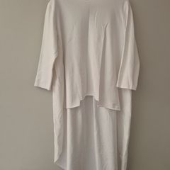 Italian White Long Sleeve Round Neck Dress Top One Size
