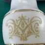 Glass Ceiling light Shade Vintage. Milky Finish With Gold Tones And Gold Frost Detail & Gold  Trim. Is really Beautiful Hung Image 9
