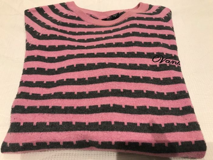 VANS Soft pink/grey striped jumper (Uk10)