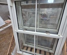2 x White uPVC Sliding Sash Windows