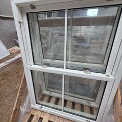 2 x White uPVC Sliding Sash Windows