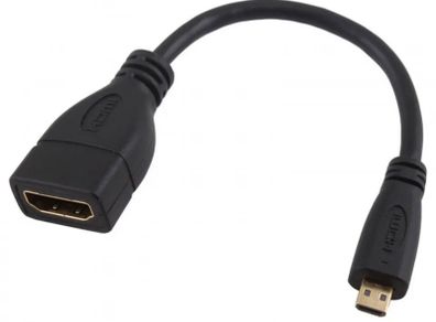 15cm Short Micro HDMI D Male To HDMI A Female Adapter Cable Converter Tablet