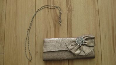 Ladies champagne clutch evening bag