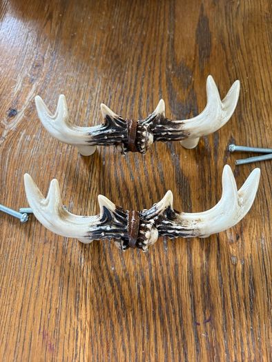 New set of 2 15cm long antler drawer pulls