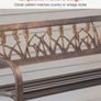 Outdoor Bench 127 cm Carbon Steel Metal Frame with PVC Floral Pattern Backrest and Round Edge Armrests Image 3