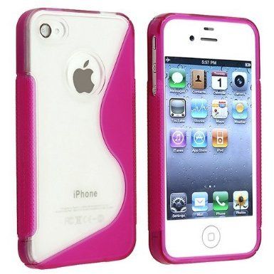 Lot of 10 x Silicone Gel Case Cover For Apple iPhone 4/4S S-line Design Free Screen Protector