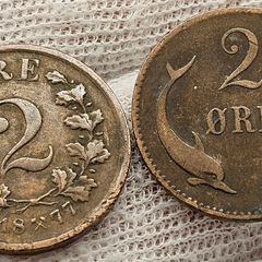 Denmark and Norway 1877 2 Ore Coin Lot