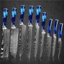 Complete Blue reen Handle Set Knives 9 pcs Engrave your Name/Symbols By Di'Casteel Image 2