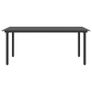 Garden Dining Table Black 190x90x74 cm Steel and Glass Image 3