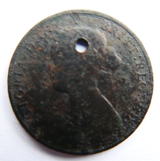 1861 Victoria Half-Penny Coin