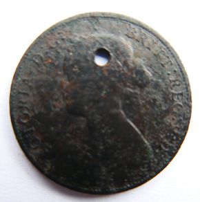 1861 Victoria Half-Penny Coin