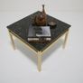 Vintage Square Brass and Black Granite Top Coffee Table, 1970s Image 8
