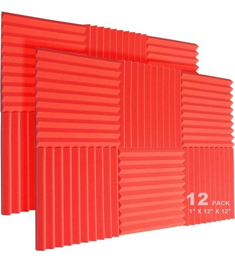 12 Pack Acoustic Foam Panels, 1" X 12" X 12" Studio Soundproof Wedge-shaped Fireproof Soundproof Liner Acoustic Treatment Foam (FREE POSTAGE)