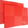 12 Pack Acoustic Foam Panels, 1" X 12" X 12" Studio Soundproof Wedge-shaped Fireproof Soundproof Liner Acoustic Treatment Foam (FREE POSTAGE) Image 3
