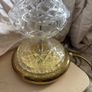 Glass table lamp with brass base Image 2