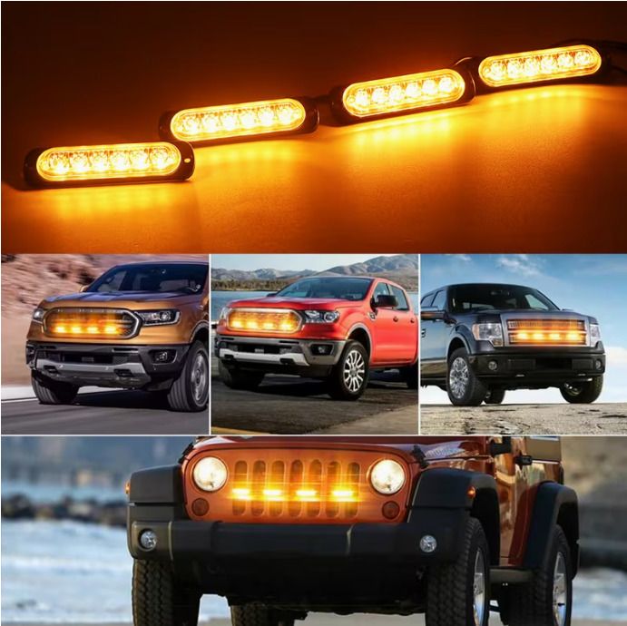 4in 1 LED Grille Flashing Light for Car Truck,