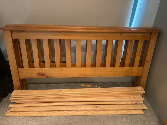 Lovely Sturdy 4Ft 6 Double Wooden Bed Frame - Can Deliver