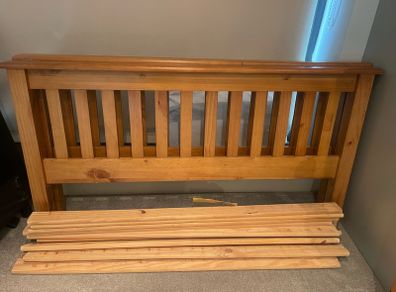 Lovely Sturdy 4Ft 6 Double Wooden Bed Frame - Can Deliver
