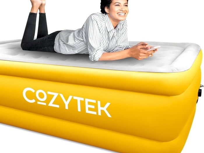 NEW SALE | Premium Blow up Inflatable Double Air Bed Mattress with Built in Pump 191 x 137 x 46cm and Storage Bag Included