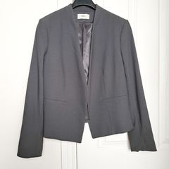 Marks & Spencer Grey Collarless Open Front Blazer 14UK/42EU