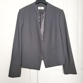 Marks & Spencer Grey Collarless Open Front Blazer 14UK/42EU