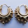 Victorian 9CT Gold  375 Earrings 13mm Spike Creole Hoops Gypsy Vintage 1,7g Image 3