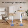 Electric Standing Desk, 150 x 60 cm Height Adjustable Sit Stand Desk with Splice Board and Memory Smart Pannel, Home Office Desks Image 2