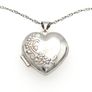 Vintage 925 Sterling Silver Engraved Heart Locket Necklace Image 3