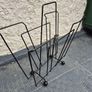 Atomic MidCentury Vintage retro black metal 1950s magazine rack Image 8