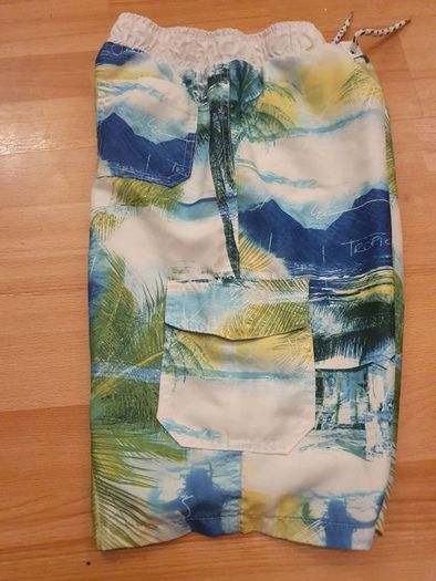 Summer Shorts/Bermuda Style Swim Shorts... Size: 11-12 Yrs .. Colour: White/Blue/Green