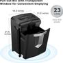 18-Sheet Cross-Cut Heavy Duty Paper Shredder 60-Min Runtime, 23-Litre Pullout Bin, 4 Casters, for Industrial and Business Use, Black Image 6