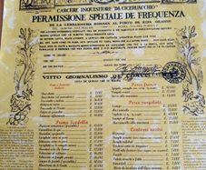 Roman restaurant menu 2