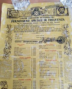 Roman restaurant menu 2