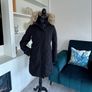 Black Hooded Long Winter Coat from Zara. Size Small UK 8 / EU 36 Image 2