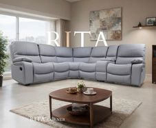 Rita Air Leather Recliner Sofa With Console
