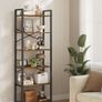 Bookcase with 6 levels and steel 6 Tier Bookcase Steel Frame Freestanding Shelf Living Room Bedroom Study ndustrial Design Image 3