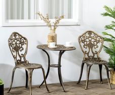 Garden Bistro Set Cast Aluminium